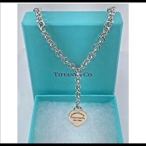 RARE Tiffany & Co Rubedo heart Y necklace. EUC